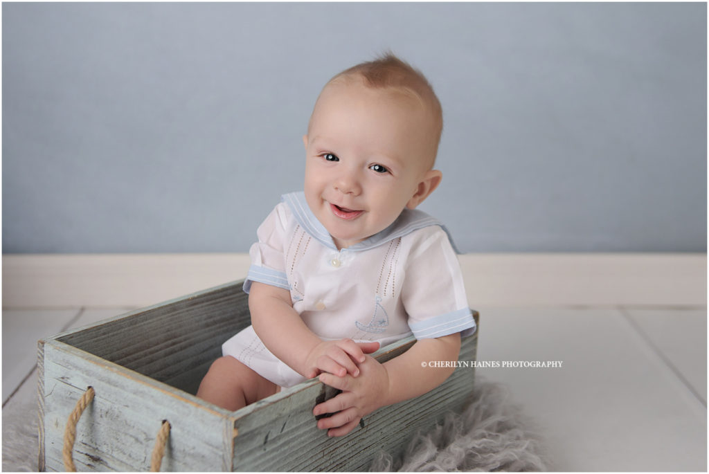 6 month old baby boy photographed by cherilyn haines photography