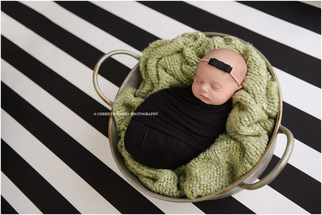 beetlejuice themed newborn portrait session in baton rouge, Louisiana with cherilyn haines photography