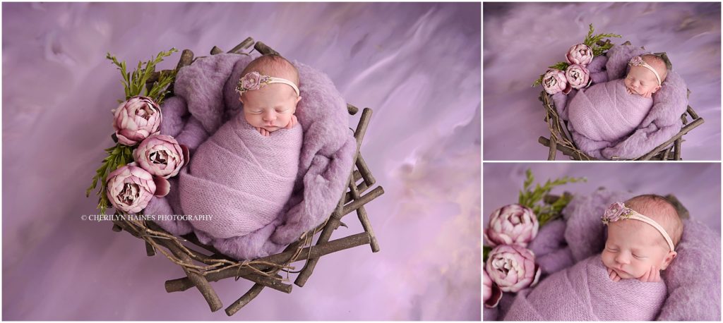 10 day old newborn baby girl photographed by cherilyn haines photography in baton rouge, louisiana