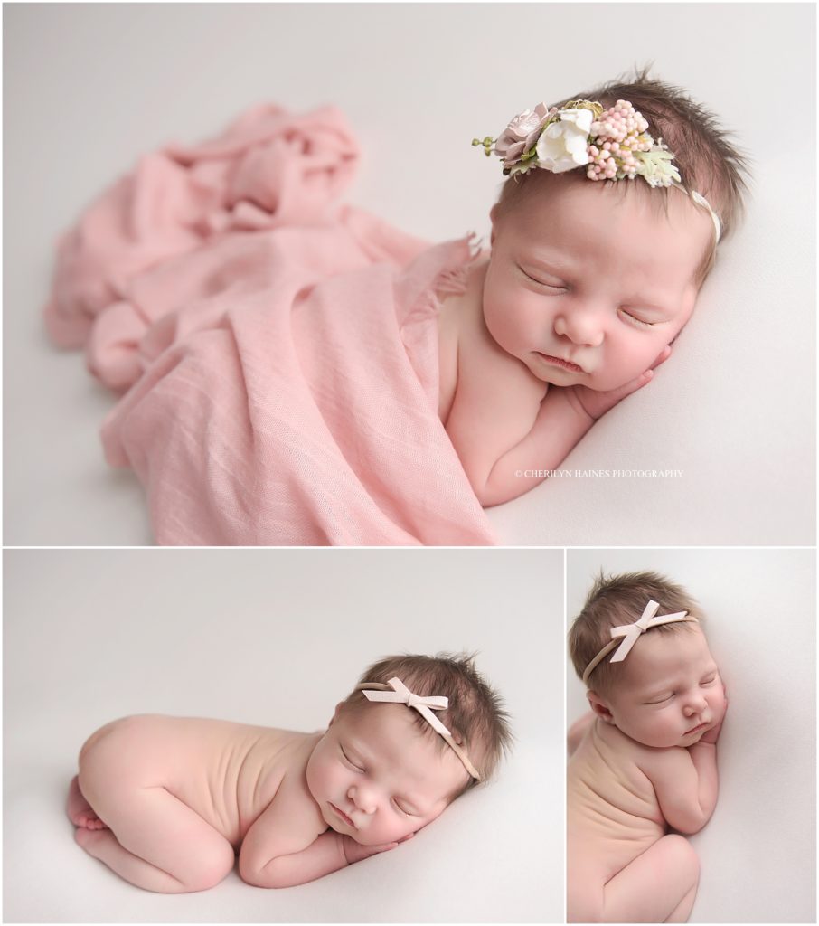 newborn posing with cherilyn haines photography