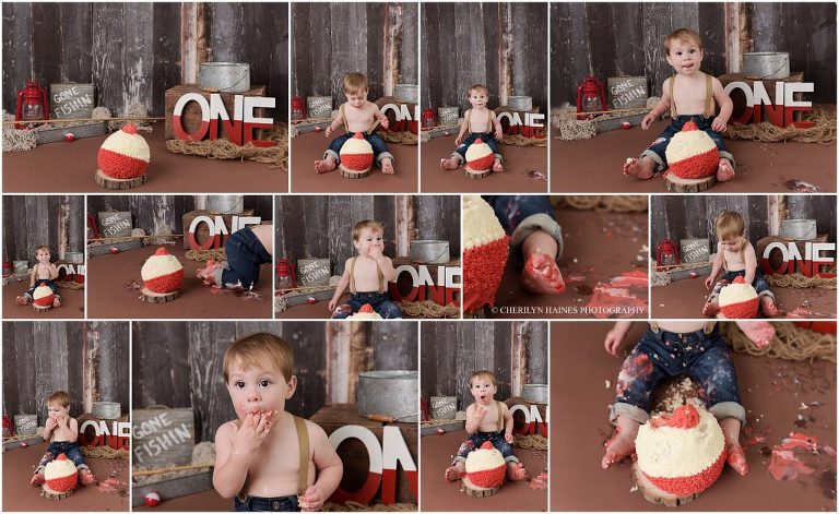 fishing themed 1 year session in baton rouge, louisiana with cherilyn haines photography