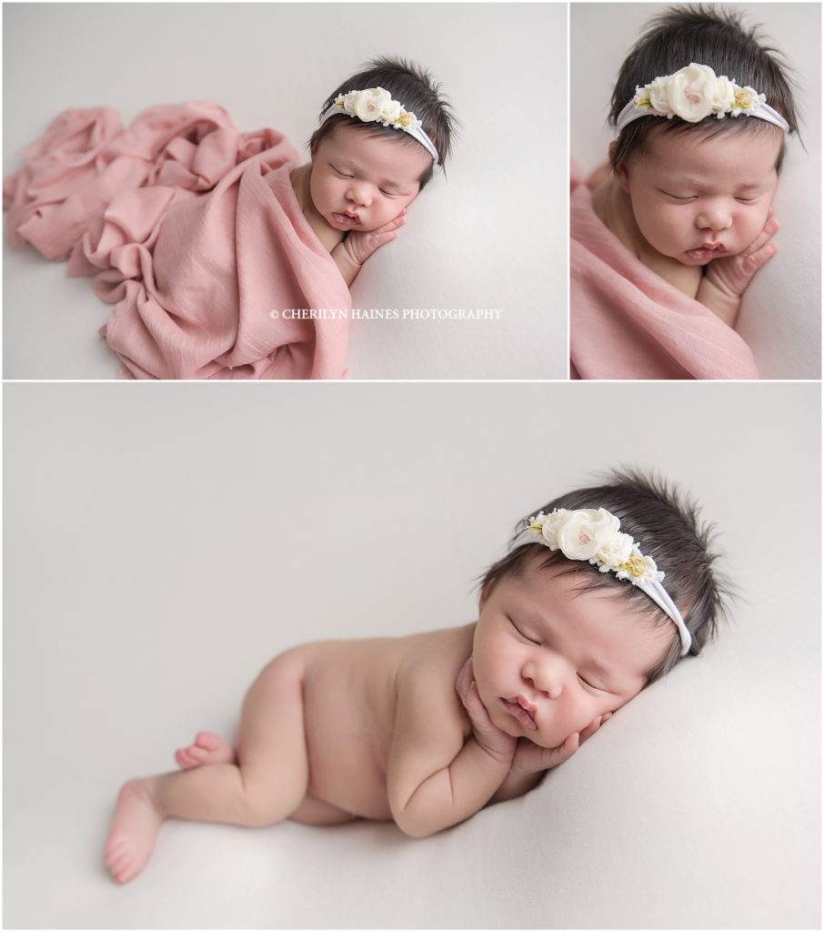 13 day old newborn baby girl photographed in baton rouge, louisiana