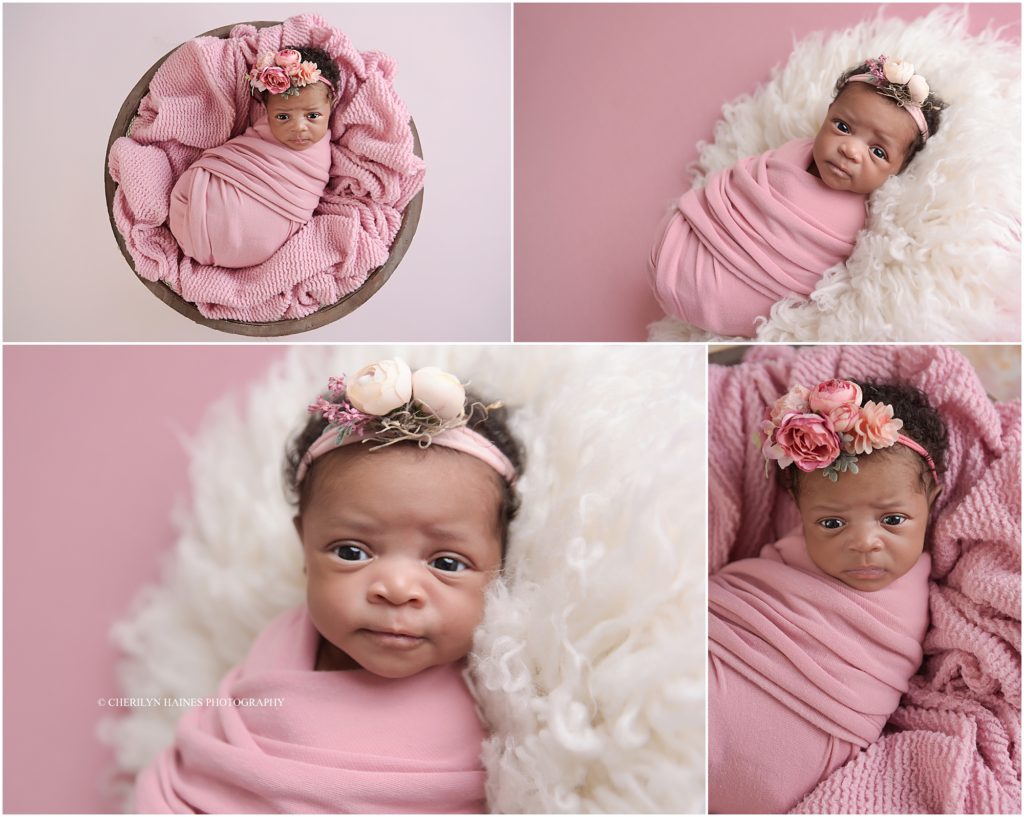 1 month old baby girl photographed in Baton Rouge, Louisiana with Cherilyn Haines Photography