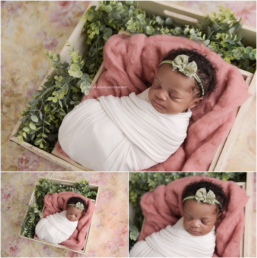 floral themed newborn session with cherilyn haines photography