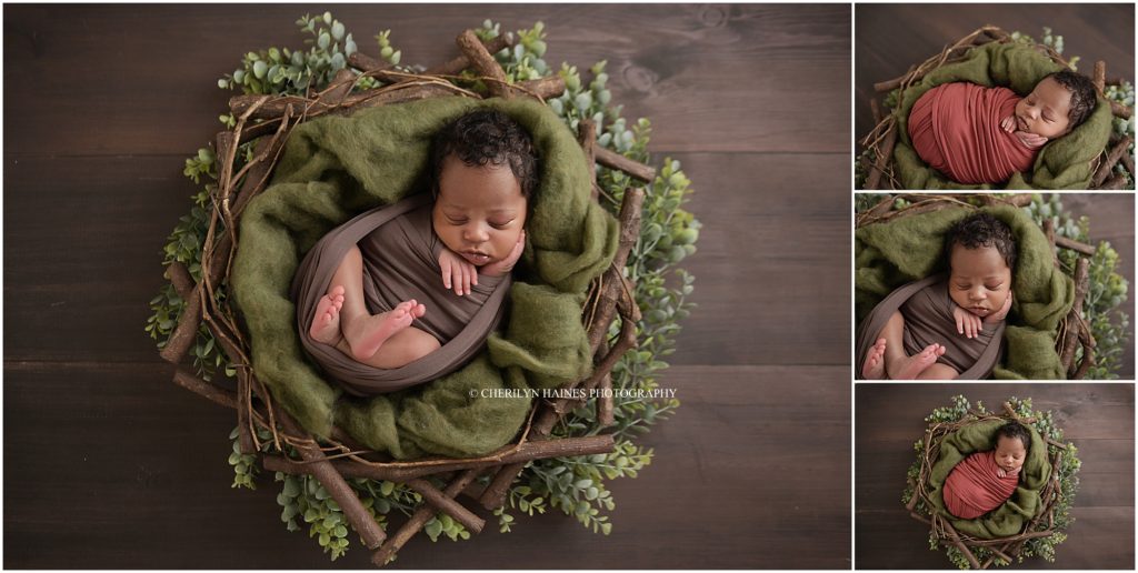 woodland themed newborn portrait session in baton rouge, louisiana