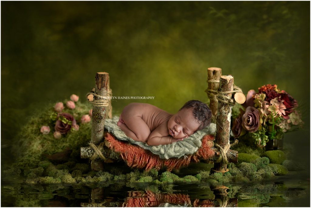 woodland themed newborn portraits in new orleans, louisiana with cherilyn haines photography