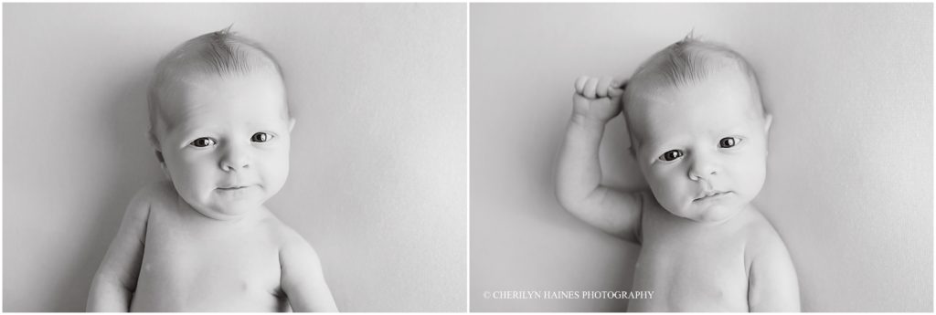 black and white fine art newborn portraits by cherilyn haines photography in new orleans, la