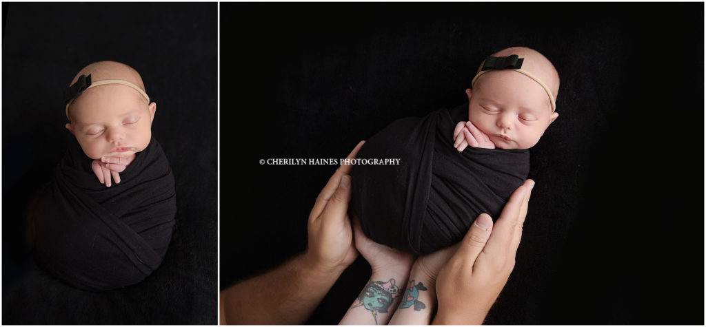 black and white newborn portraits with cherilyn haines photography