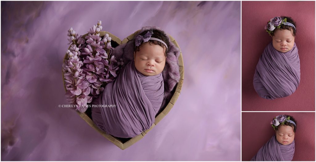 pink and purple newborn session styled by cherilyn haines photography in louisiana