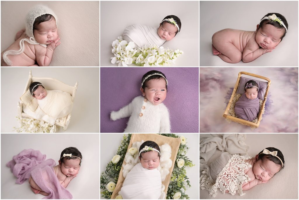 13 day old baby girl is photographed at her newborn portrait session with cherilyn haines photography. Cherilyn is a fine art maternity, newborn, and baby photographer who services Baton Rouge, Denham Springs, Hammond, New Orleans, Lafayette, and Lake Charles, Louisiana.
