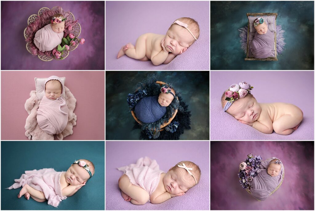 13 day old newborn baby girl is photographed by cherilyn haines photography at her studio in baton rouge, louisiana. Cherilyn photographs newborn clients from Denham Springs, Baton Rouge, New Orleans, Hammond, Lafayette, and Lake Charles, Louisiana.