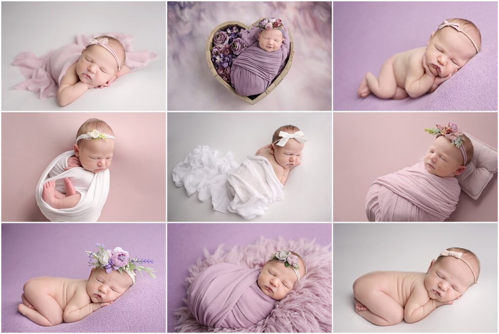 pink and purple themed newborn session with Cherilyn Haines Photography in Baton Rouge, Louisiana. 