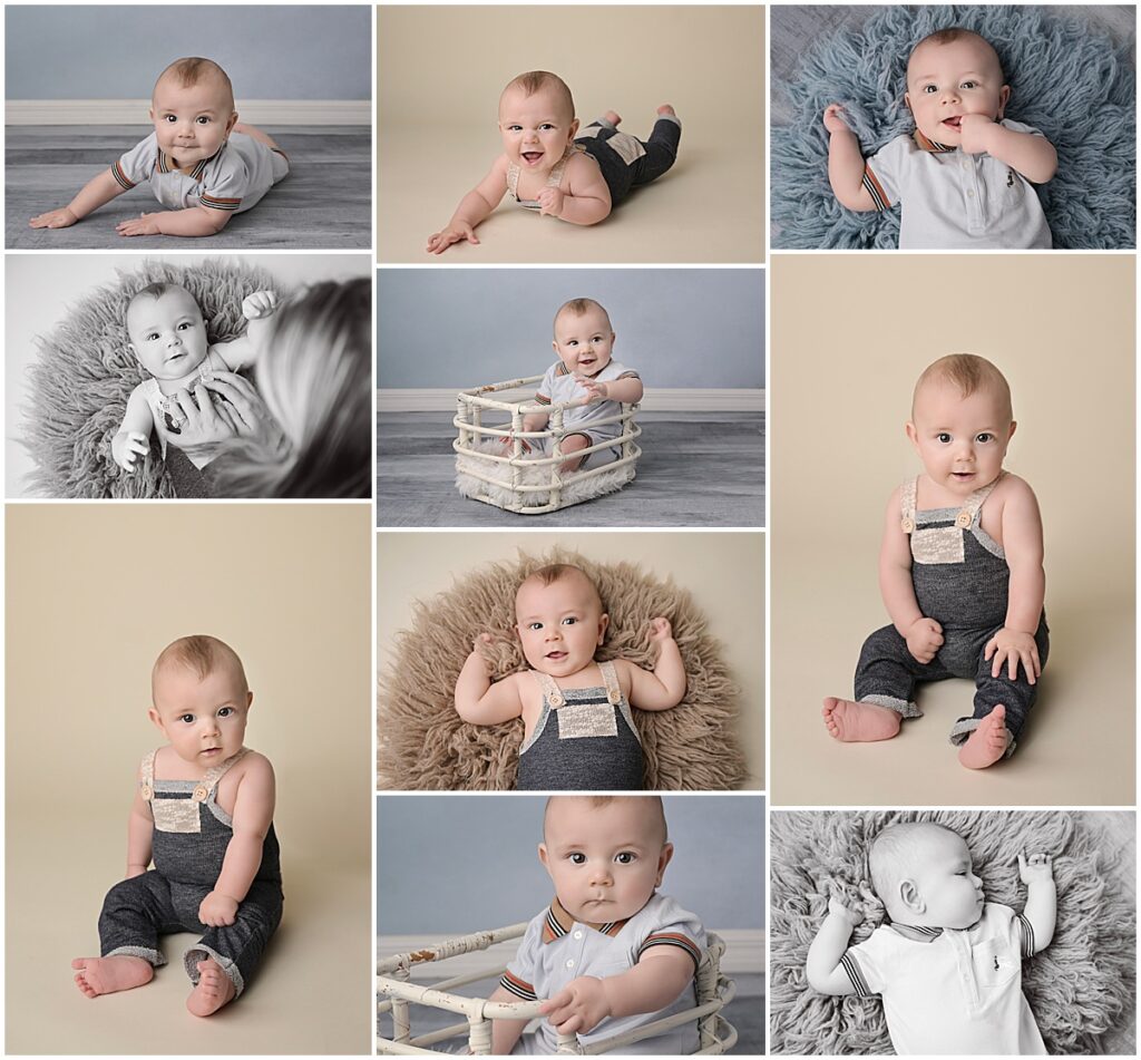 Baton Rouge 6 month old baby boy is photographed by Cherilyn Haines at her studio. 