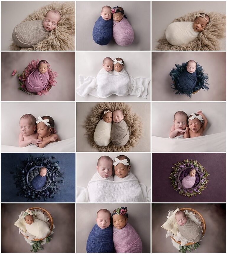 17 day old newborn baby boy and girl twins photographed by Cherilyn Haines Photography at her studio in Baton Rouge Louisiana. These twins will be photographed as newborns, 6 month olds, and 1 year olds. 