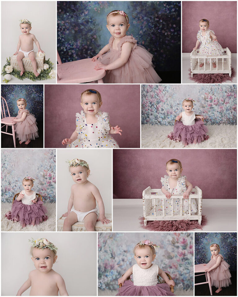 1 year old baby girl photographed by Cherilyn Haines Photography at her studio in Baton Rouge, Louisiana. Cherilyn also photographs babies from Denham Springs, hammond, New Orleans, Lafayette, and Lake Charles, Louisiana