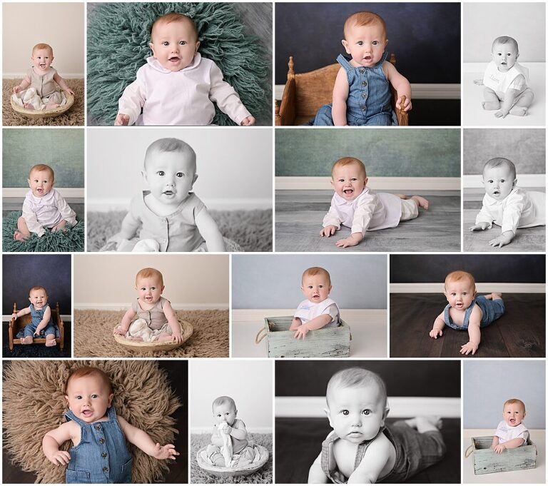 6 month old baby boy is photographed by Cherilyn Haines Photography at her studio in Baton Rouge, Louisiana. 