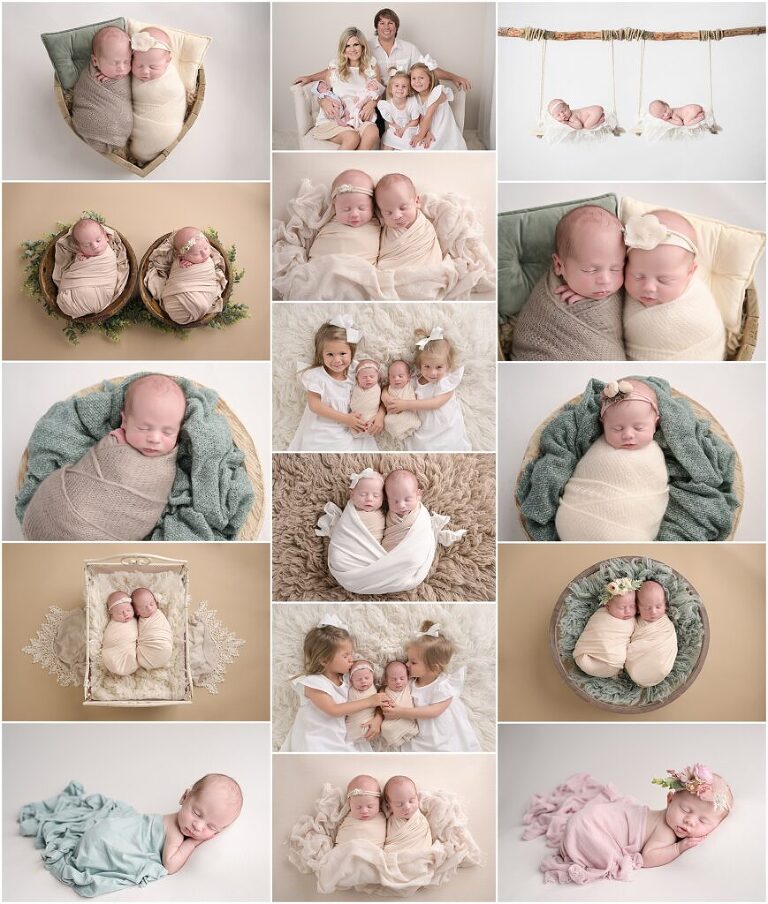 11 day old newborn boy/girl twins are photographed by Cherilyn Haines photography at her studio in Baton Rouge, Louisiana.