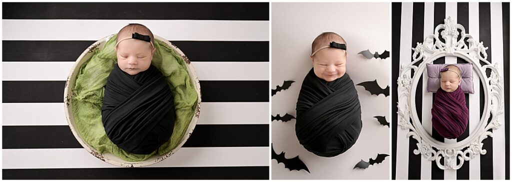 halloween-themed newborn portrait session.