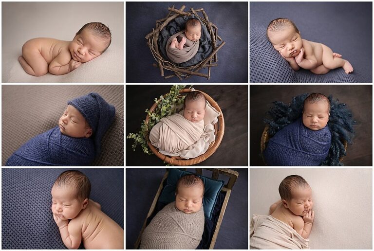 10 day old newborn baby boy is photographed by Cherilyn Haines photography at her studio in Baton Rouge, Louisiana. Cherilyn is a fine art maternity, newborn, and baby photographer who has clients in Denham Springs, New Orleans, Hammond, Lake Charles, and Lafayette, Louisiana.