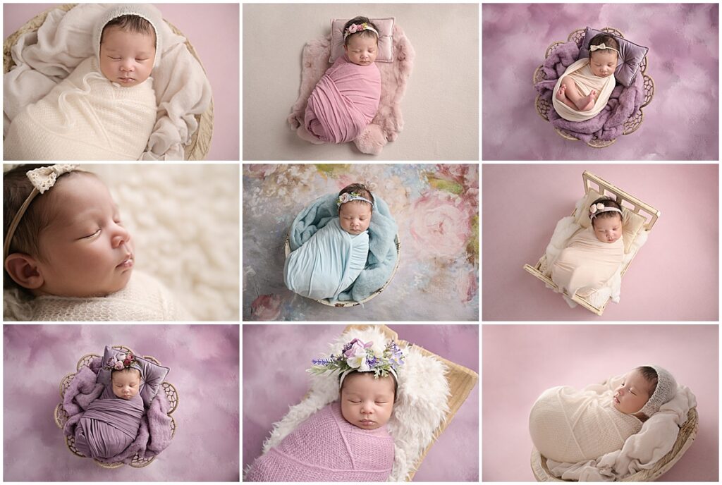 24 day old newborn baby girl is photographed at her newborn session with Cherilyn Haines photography in Baton Rouge, Louisiana.