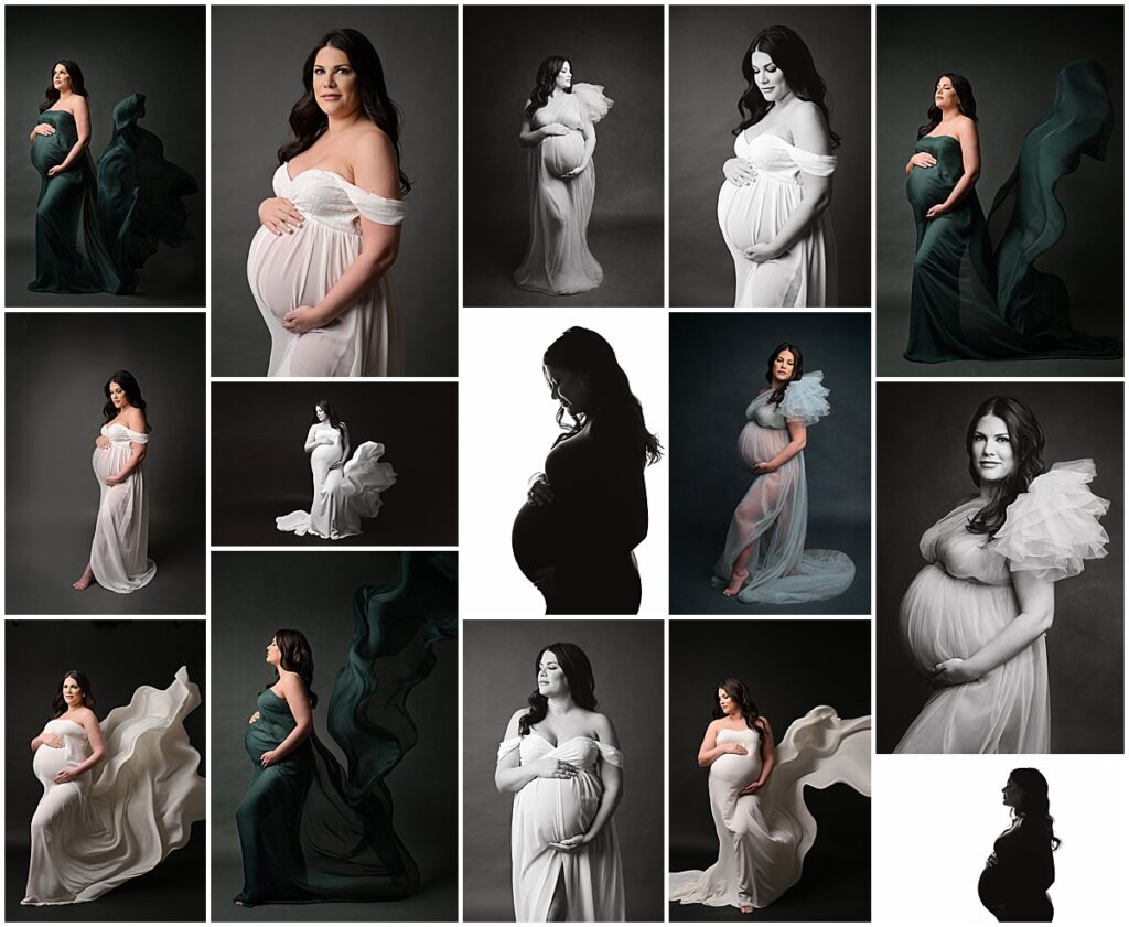 Fine art studio maternity portrait session in Baton Rouge, Louisiana with Cherilyn Haines Photography. 