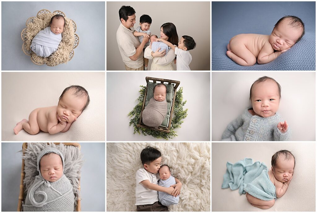 17 day old newborn baby boy is photographed at Cherilyn Haines photography's studio in Baton Rouge, Louisiana. 