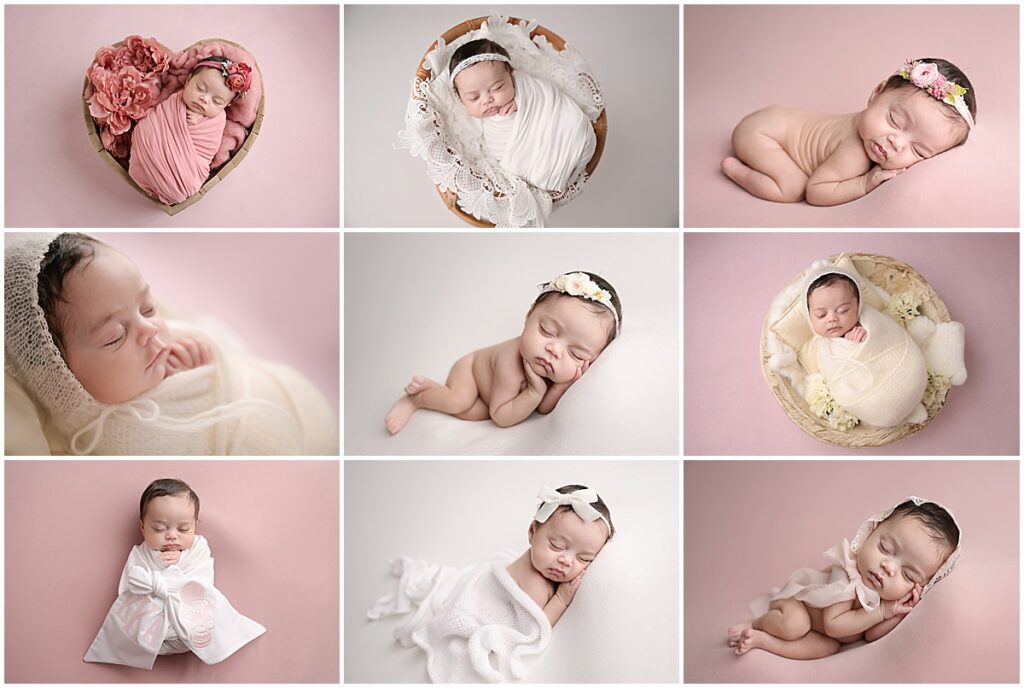 33 day old newborn baby girl is photographed by Cherilyn Haines photography at her studio in Baton Rouge, Louisiana
