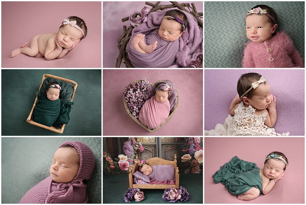 9 day old newborn baby girl has a newborn session with Cherilyn Haines Photography at her studio in Baton Rouge, Louisiana.