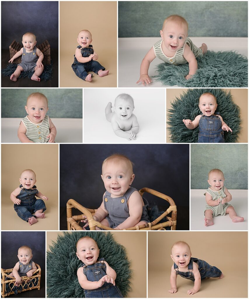 6 month old baby boy is photographed by Cherilyn Haines photography at her studio in Baton Rouge, Louisiana