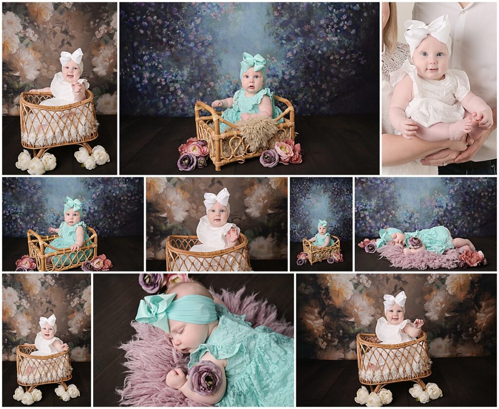 baby girl has 6 month portrait session with Cherilyn Haines Photography at her studio in Baton Rouge, Louisiana. 