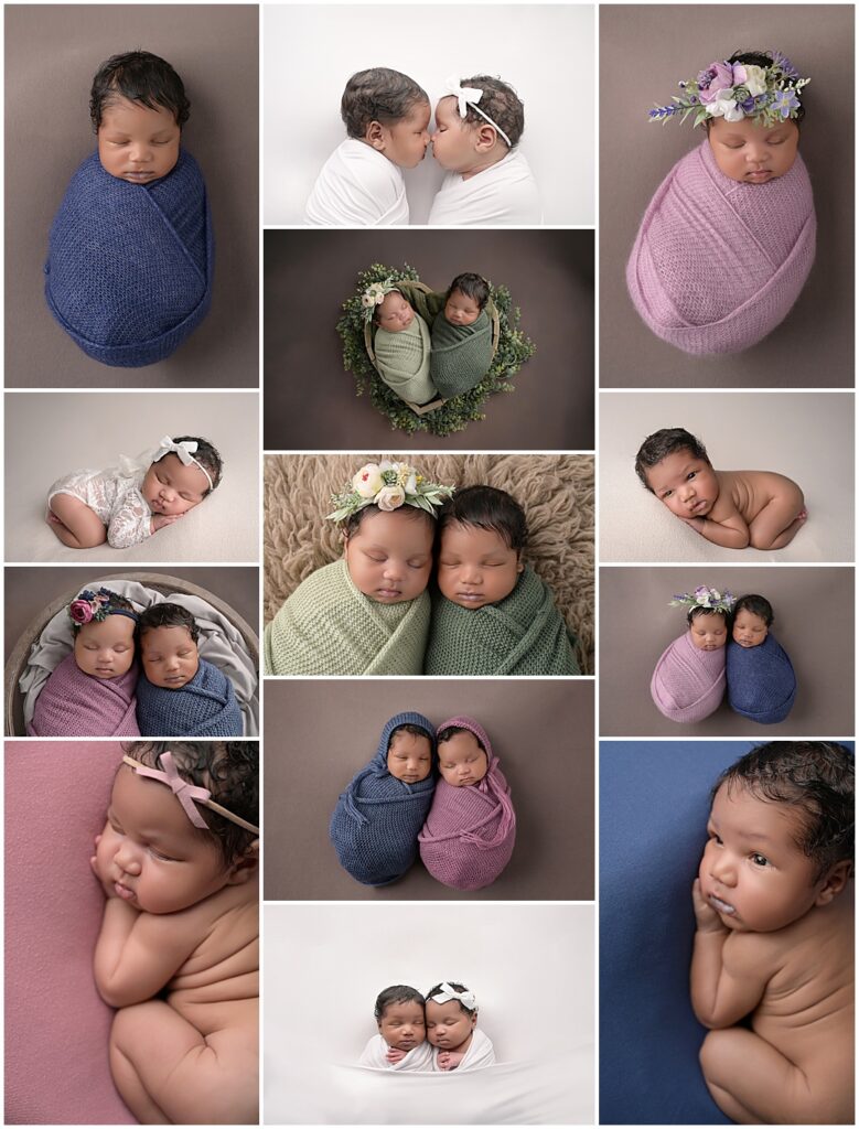 3 week old newborn boy/girl twins are photographed by Cherilyn Haines Photography at her studio in Baton Rouge, Louisiana