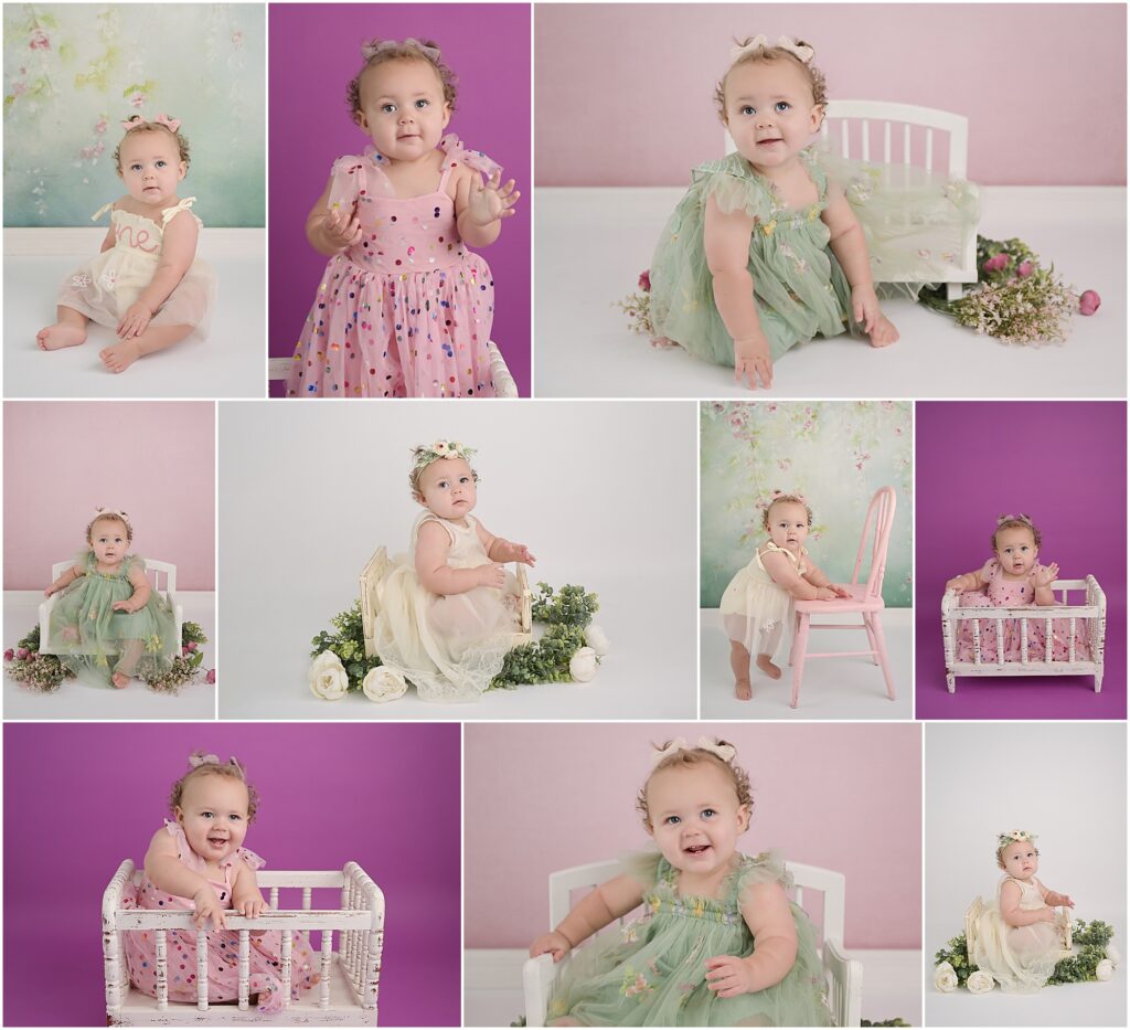 1 year portrait session of a baby girl with Cherilyn Haines Photography in Baton Rouge, Louisiana. 