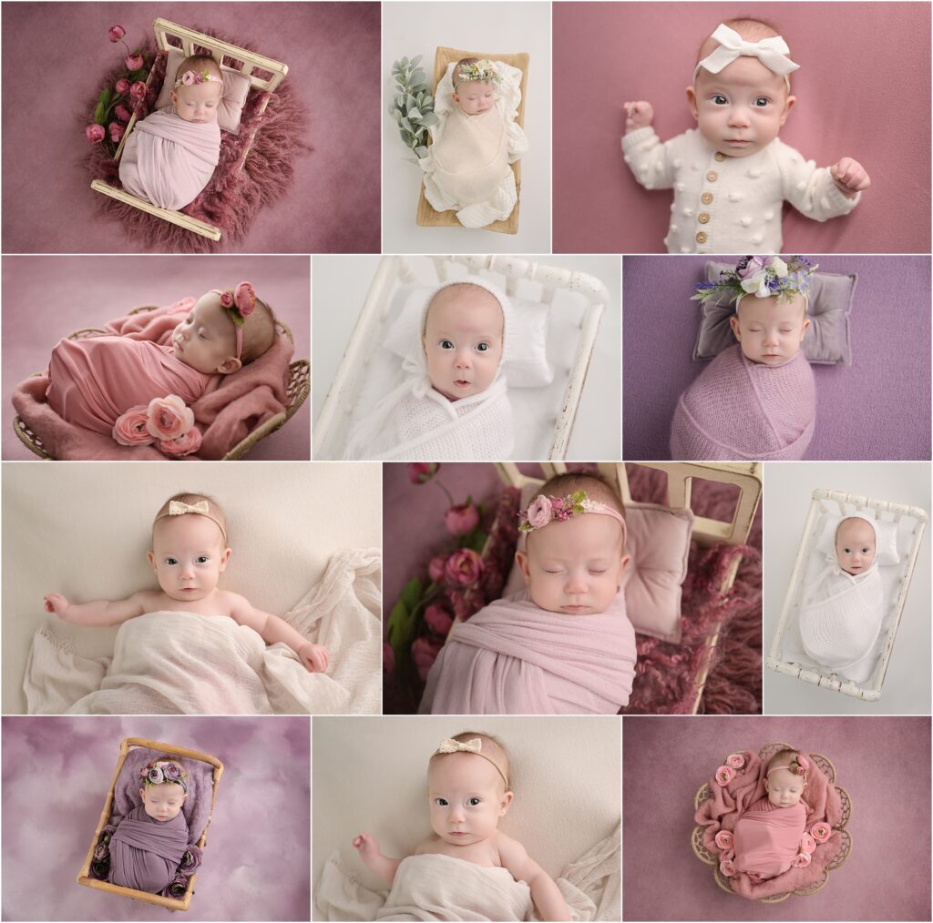 3 month old premie newborn baby girl is photographed by cherilyn haines photography at her studio in baton rouge, louisiana