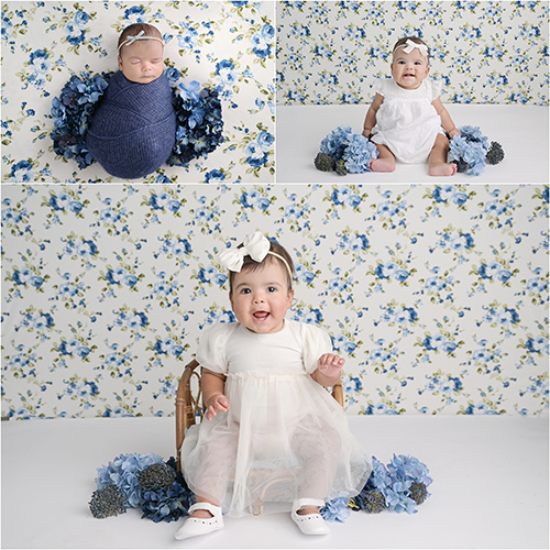 baby girl's first year progression portraits from newborn to 1 year in Baton Rouge, Louisiana