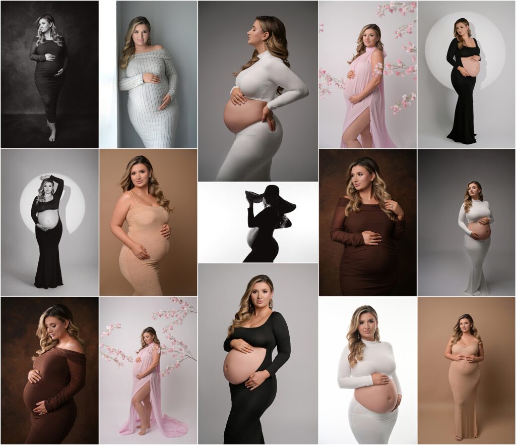 Elegant studio maternity portrait in Baton Rouge by a luxury photographer