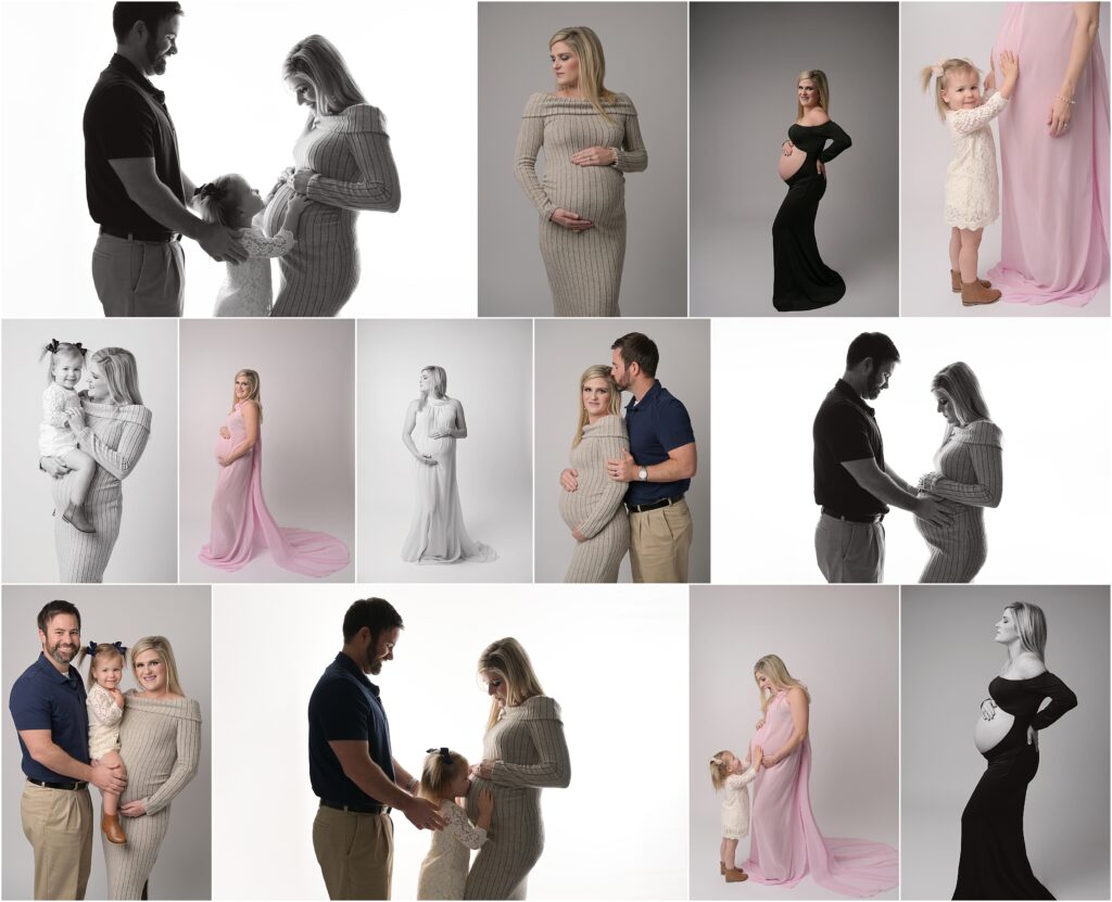 elegant studio maternity portrait in Baton Rouge by a luxury photographer