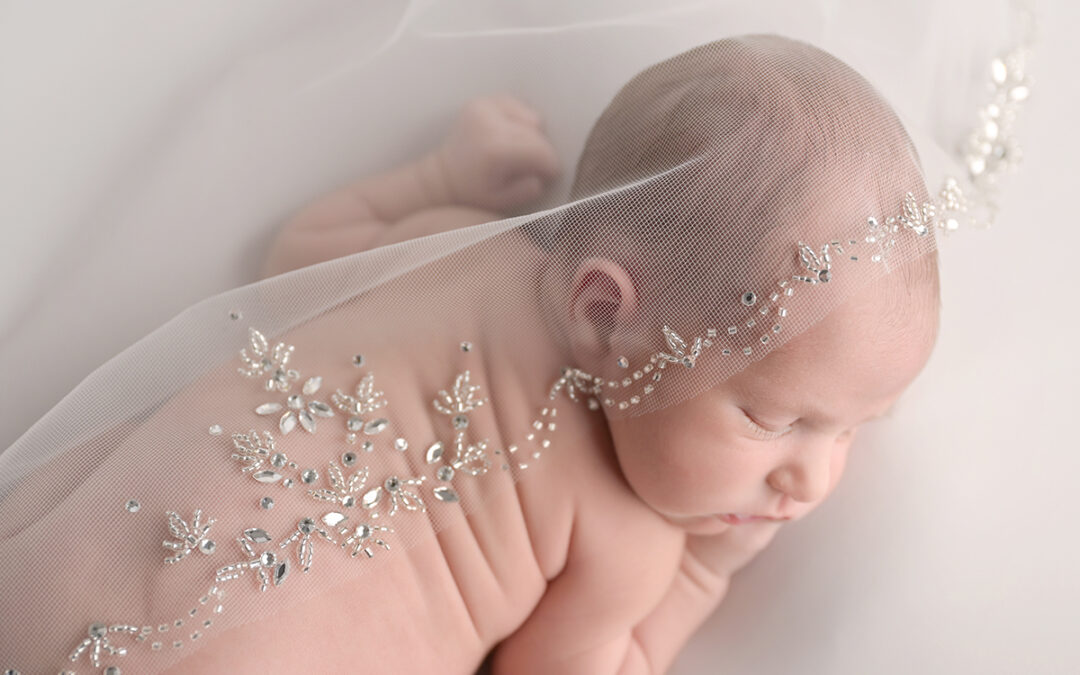 Beautiful Newborn Portrait Session in Baton Rouge | 11-Day-Old Baby Girl with Soft Neutrals, Pink and Black