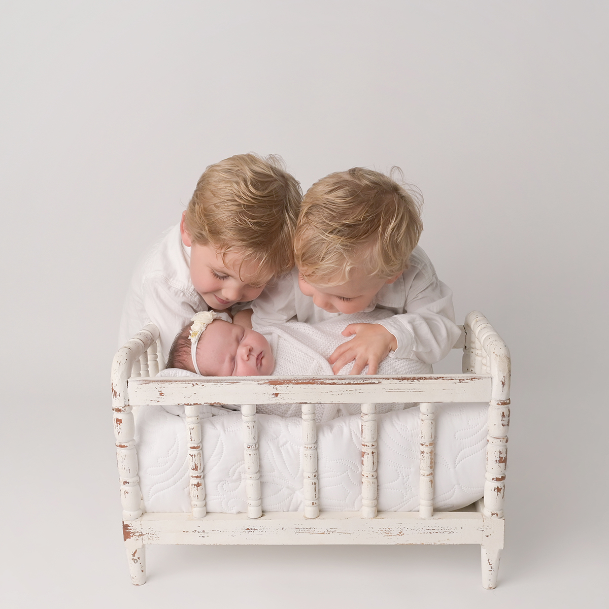 baton rouge newborn portrait with wedding veil