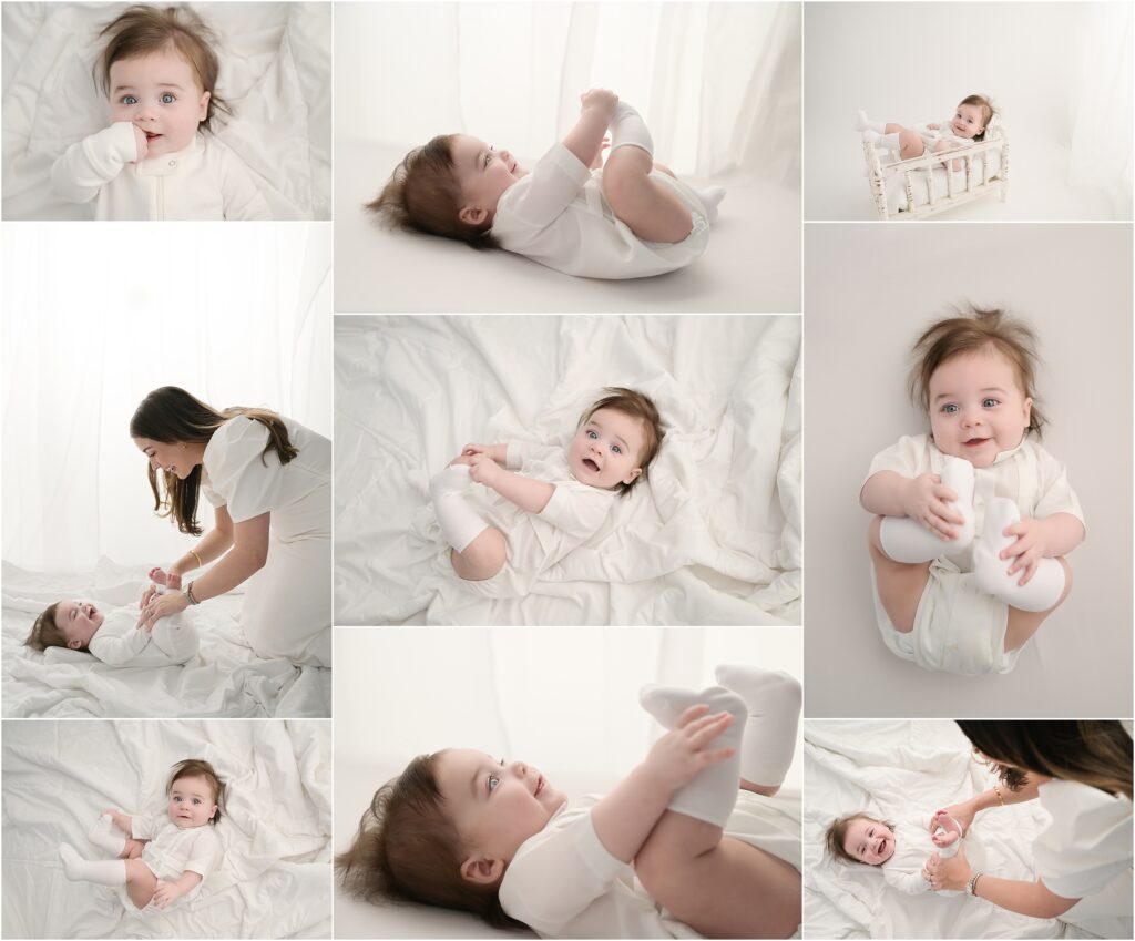 baby boy posed naturally in white studio lifestyle session baton rouge