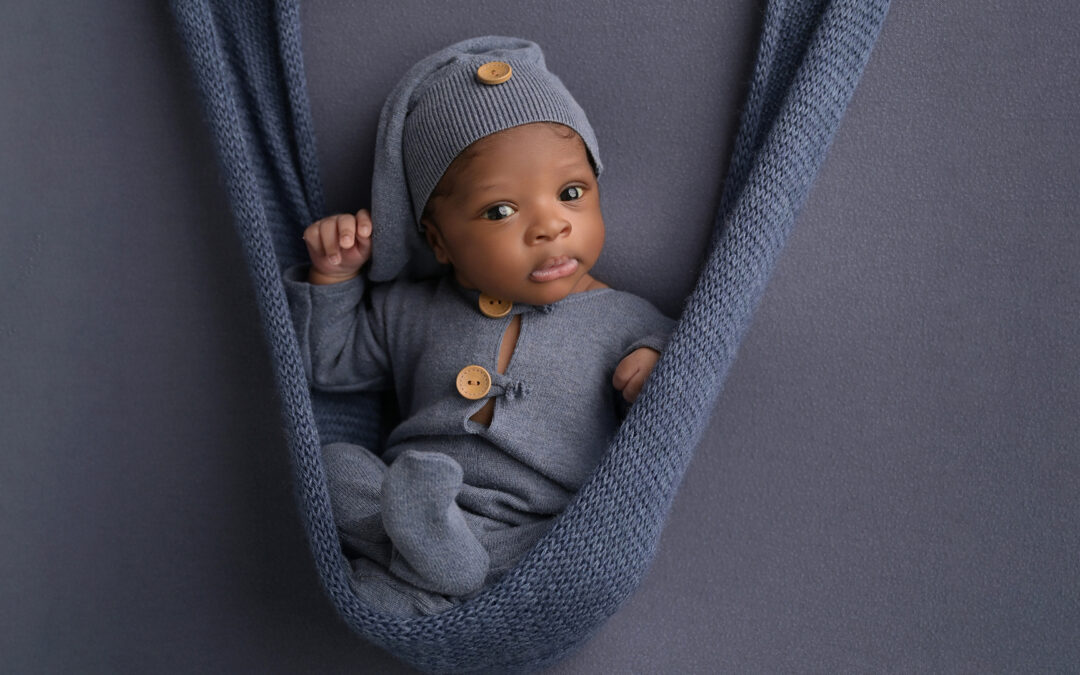 Baton Rouge Newborn Portrait Session | 26 Day old Awake Baby Boy