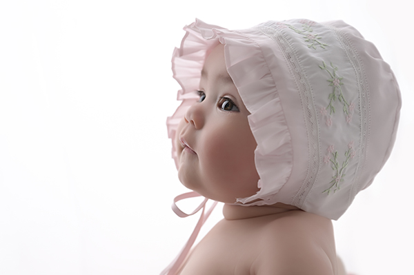 backlit picture of 6 month old baby girl in baton rouge, louisiana